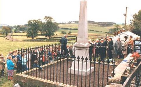 David Steel MP in Lesmahagow Churchyard